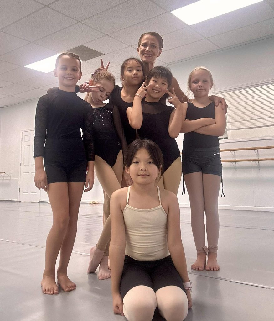 dance teacher and her students